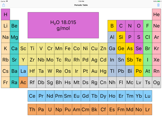 Telecharger Periodic Table With Molar Mass Pour Iphone Ipad Sur L App Store Education