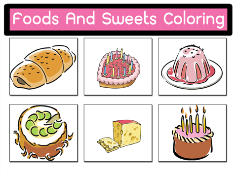 Amazing Foods And Sweets Colorful Drawings Games