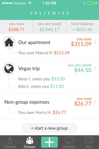 Splitwise screenshot 3