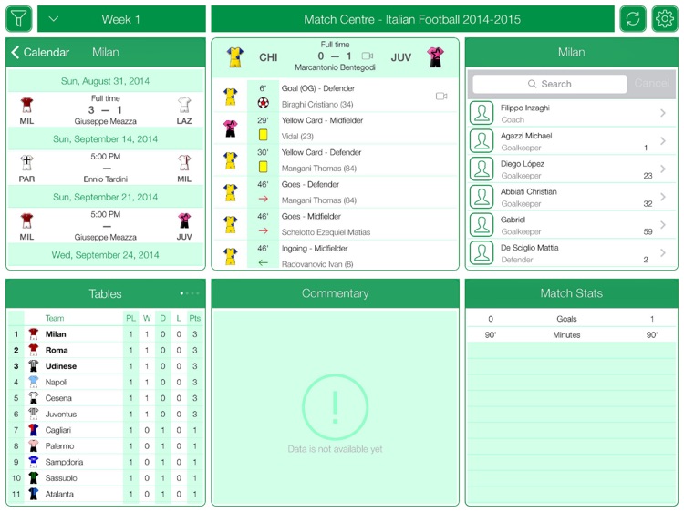 Italian Football Serie A 2016-2017 - Match Centre