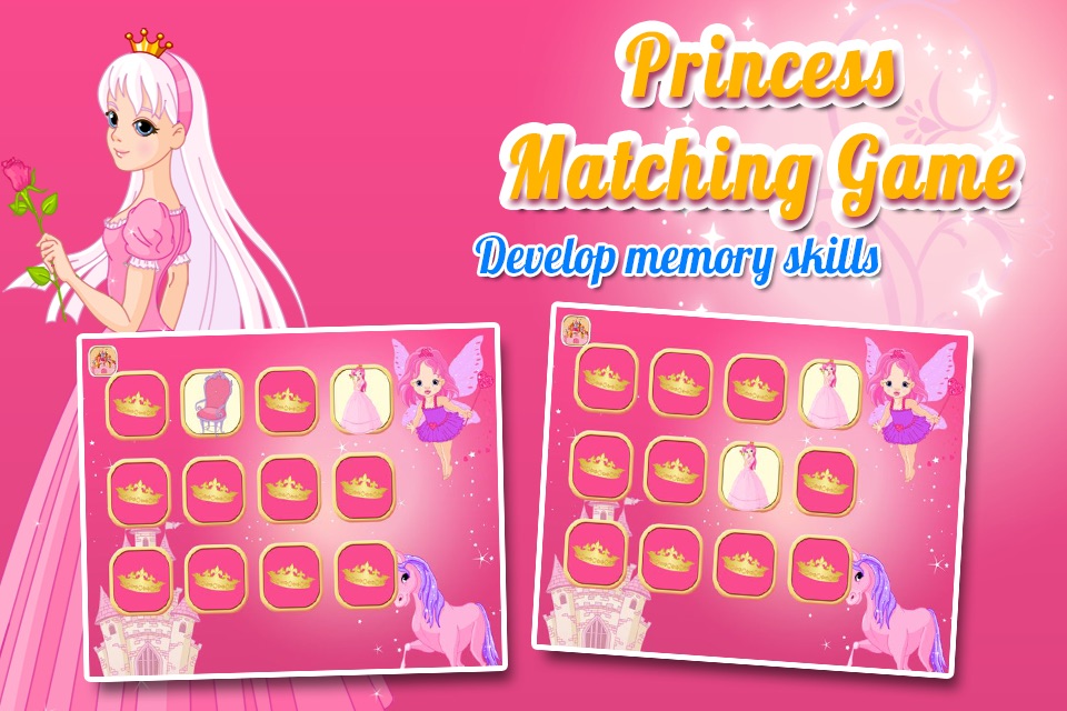 Princess Matching and Learning Game for Kids screenshot 2