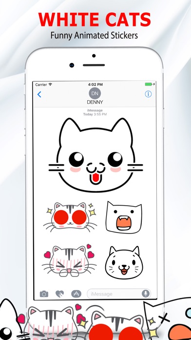 White Cat Stickers-CatMoji screenshot 3