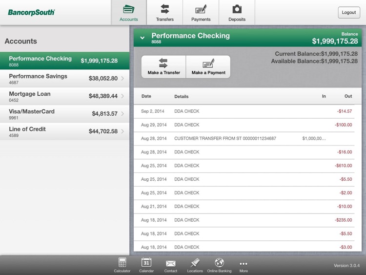 BancorpSouth Mobile for iPad