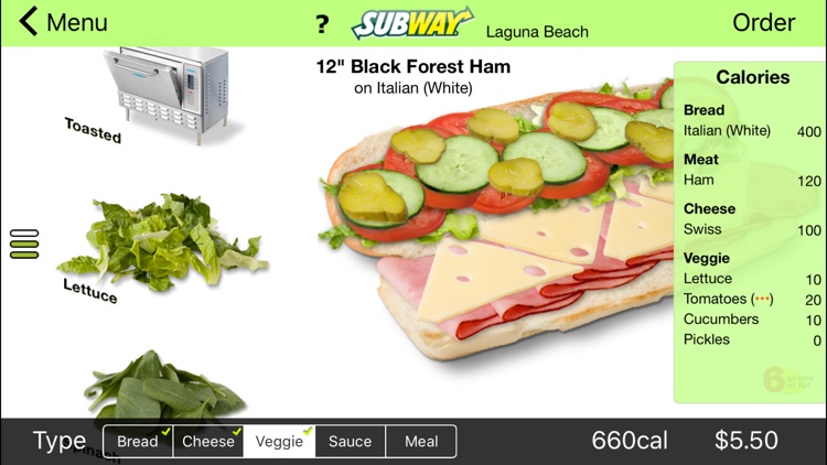 Subway Ordering for California