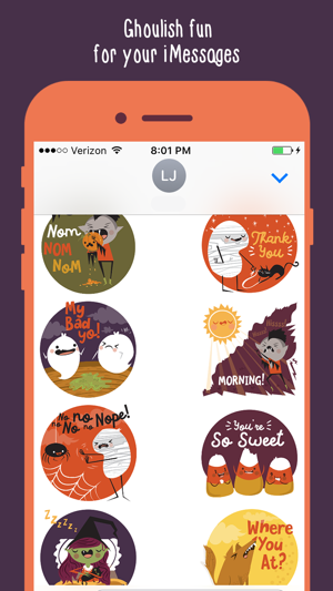 Spooky Cute Halloween Emoji Stickers(圖3)-速報App