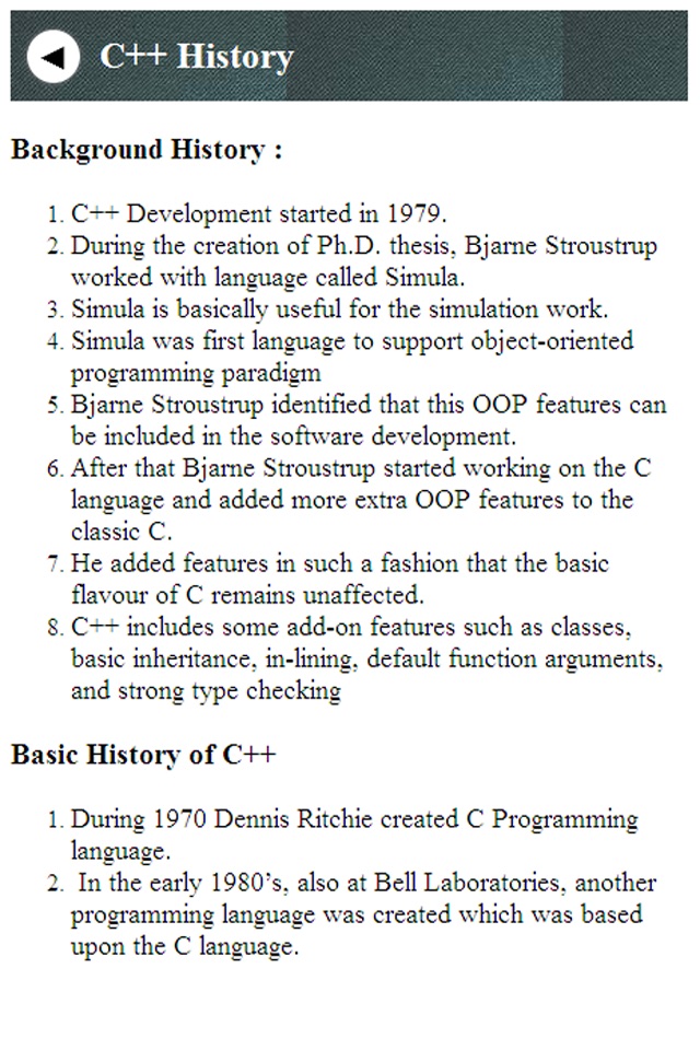 C++ Programming language screenshot 2