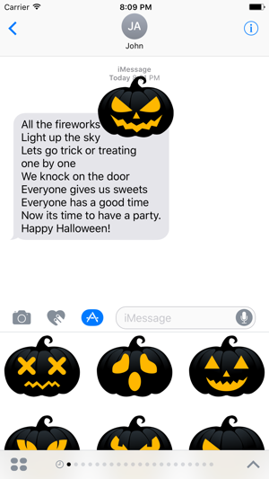 Black Pumpkin Halloween Sticker for iMessage(圖3)-速報App