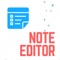 Note Editor is the perfect mobile app for simple and quick notetaking on your iPhone and iPad