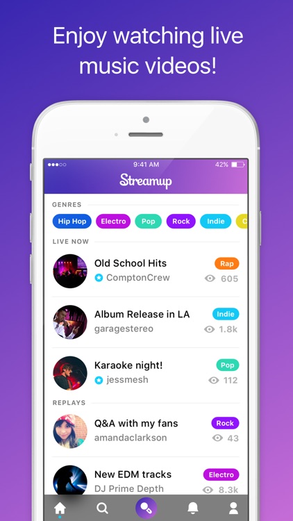 Streamup - Live Stream Music Videos for Free