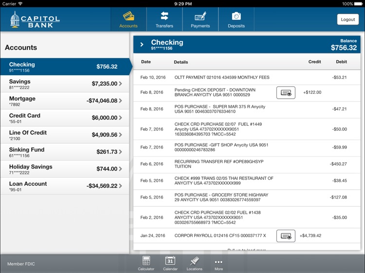 Capitol Bank-Mobile for iPad