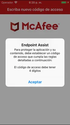 Captura de Pantalla 1 McAfee Endpoint Assistant iphone