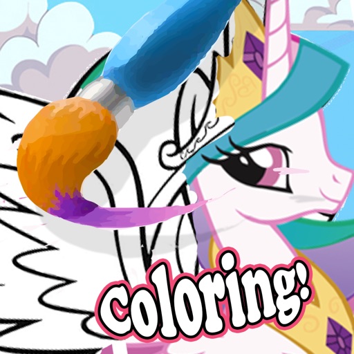 unicorn coloring baby paint book for little pony icon