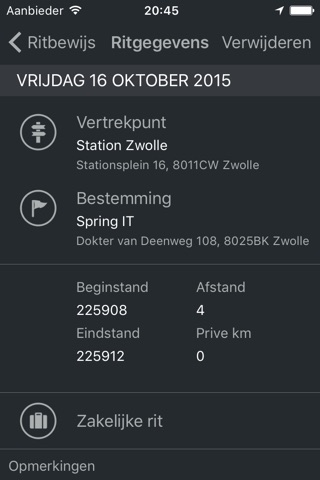 Ritbewijs Kilometerregistratie screenshot 3