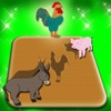 Farm Animals Wood Puzzle Match Game