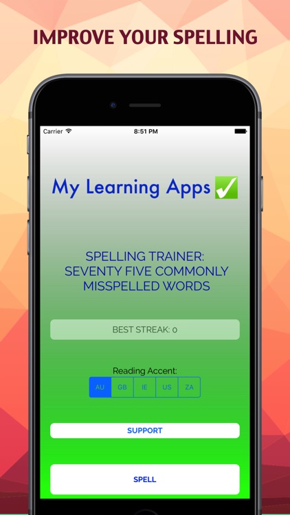 Spelling Trainer: 75 Commonly Misspelled Words