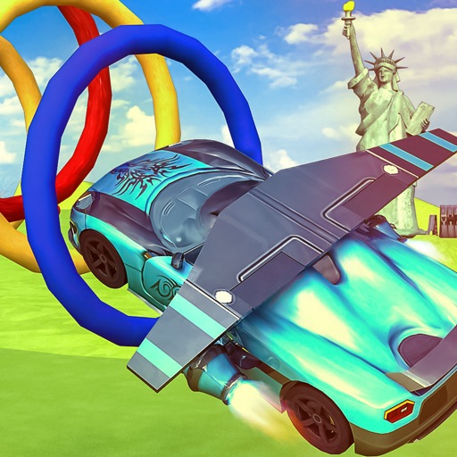 Off-road Real Racing Flying Car Stunt at Top Speed iOS App