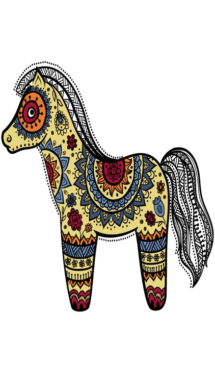 Download Mandalas Horses - Coloring pages for adults by Valenapps