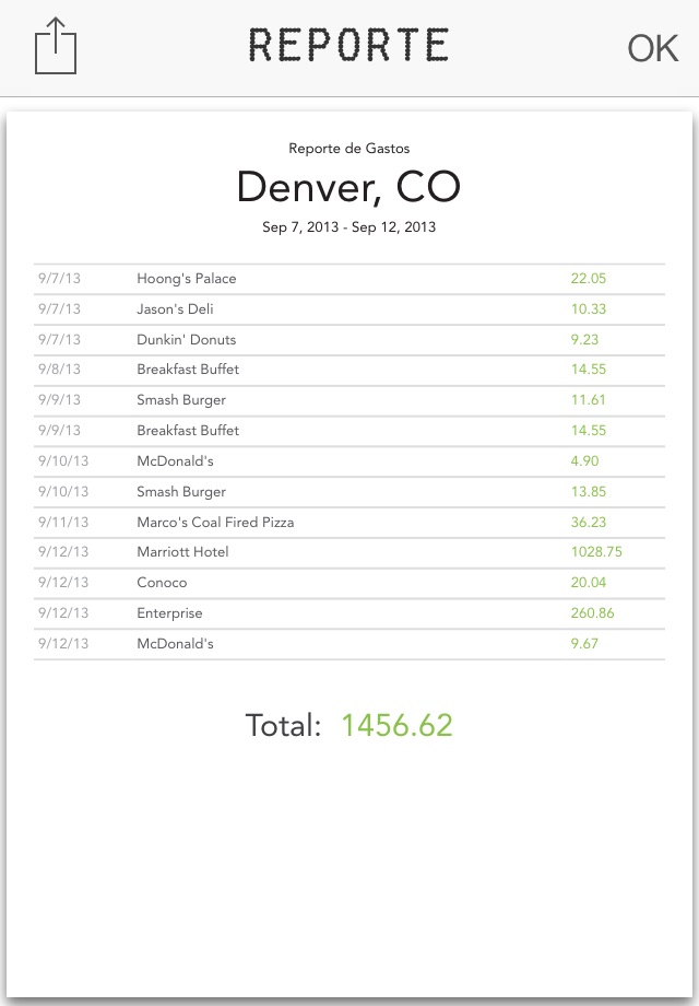 Trip Receipts screenshot 2