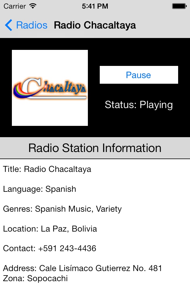 Bolivia Radio Live Player (La Paz/Quechua/Aymara) screenshot 3