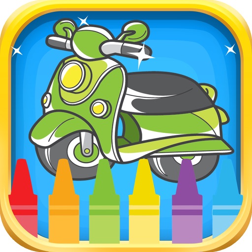 Motorcycle Coloring Book For Kids