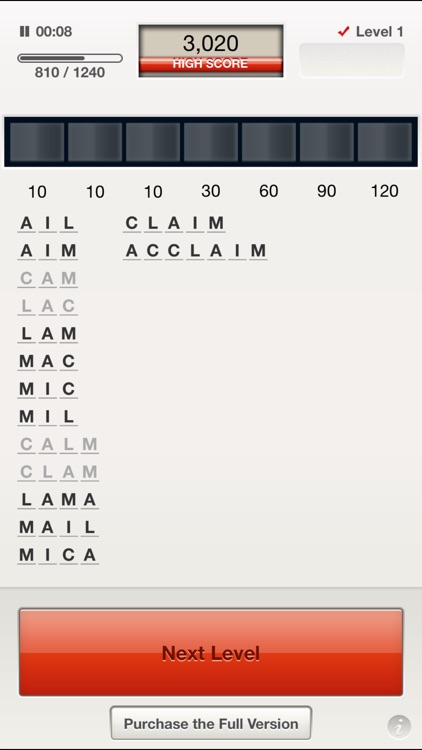 Ordet Lite: Five Levels from the Word Game