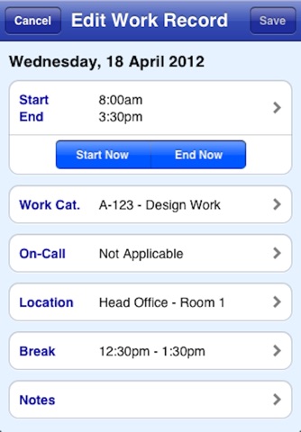 Work Diary Pro screenshot 2