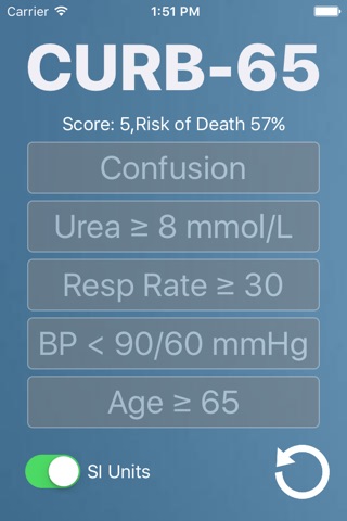 CURB-65: Medical Risk Calculator for Bacterial and Viral Pneumonia screenshot 2