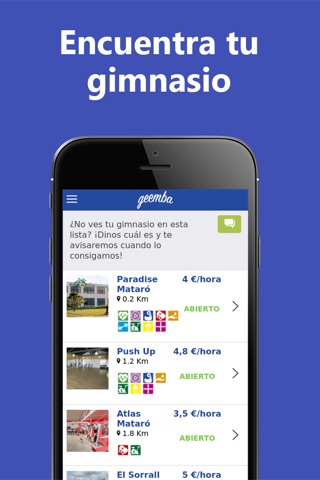 Geemba - Gimnasios por minutos screenshot 2