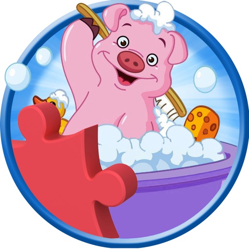 Sponge Kids Pig Pet Jigsaw Puzzle Game Editor icon