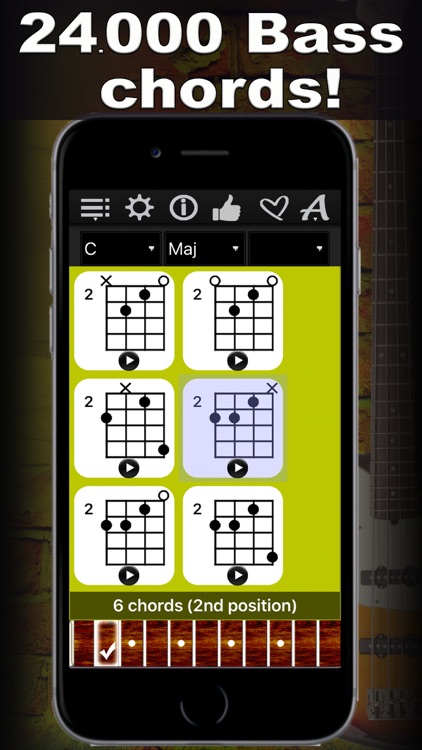 Bass Chords Compass - learn & play chord charts screenshot-0