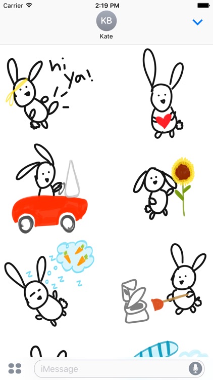 Bunny stickers for iMessage - easter photo emoji