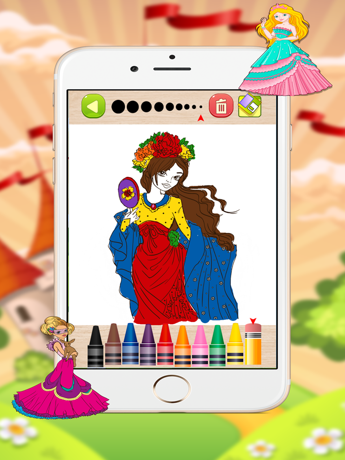 公主著色頁書為孩子們免費