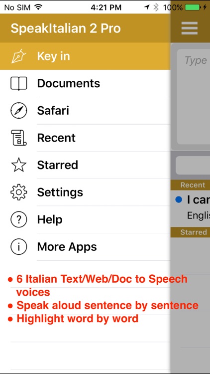 SpeakItalian 2 (6 Italian Text-to-Speech) screenshot-0