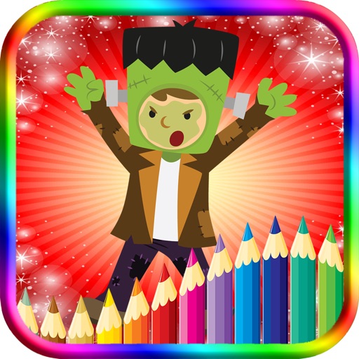 Funny Halloween Kids Coloring Book Games For Kids Icon