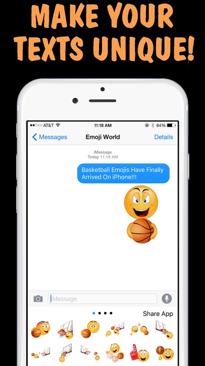 Basketball Emojis Keyboard by Emoji World screenshot-3