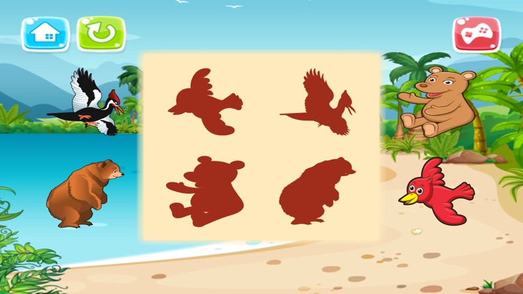 Animals Puzzle - Shadow And Shape Puzzles For Kids