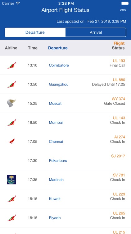 Colombo Airport Flight Status