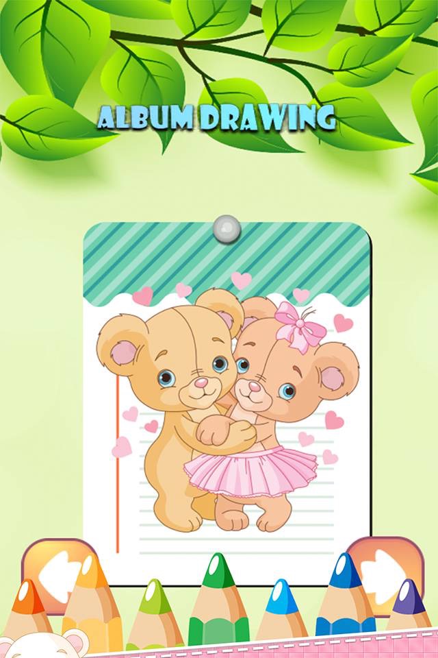 Bear Drawing Coloring Book - Cute Caricature Art Ideas pages for kids screenshot 2