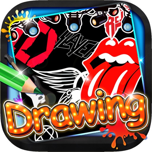 Drawing Desk Band Logos : Draw and Paint  Coloring Book Edition Free icon