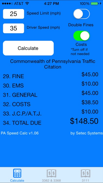 PA Speed Calc