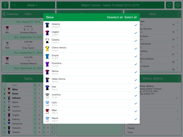 Italian Football Serie A 2015-2016 - Match Centre(圖4)-速報App