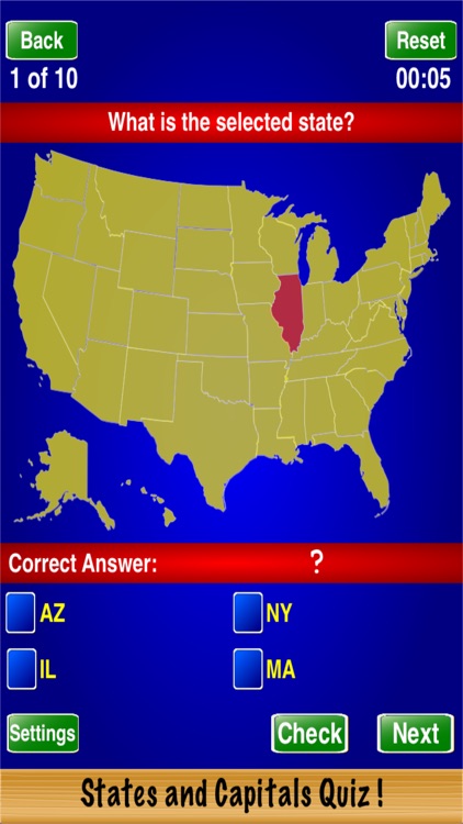 States and Capitals Quiz !