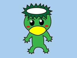 かわいいかっぱのキャラクター、カッくんのステッカーです。