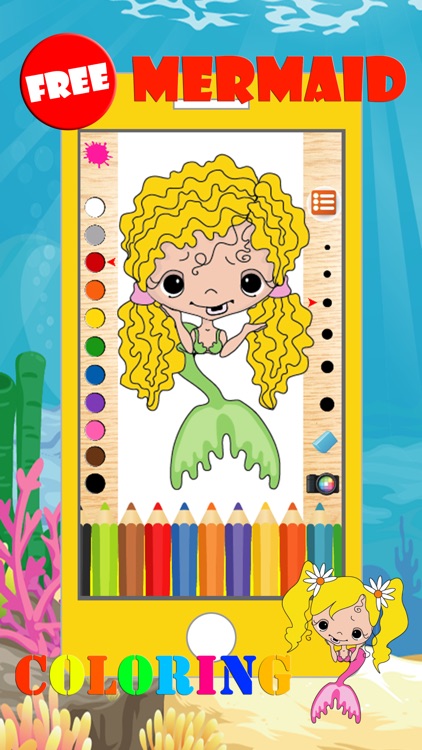 Mermaid Coloring Pages Game Free For Kindergarten screenshot-3