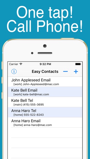 Easy Contacts - One tap!