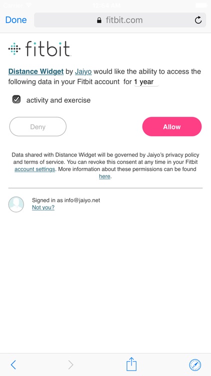 Distance Widget for Fitbit