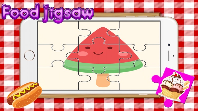 Food Yummy Puzzle for adults - Learning Fruit Jigsaw Puzzles games free for kid Toddler and preschool