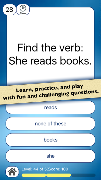 How to cancel & delete Nouns & Verbs Teaching Quiz from iphone & ipad 1