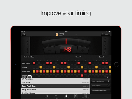 GuitarToolkit - tuner, metronome, chords & scales iPad app afbeelding 4