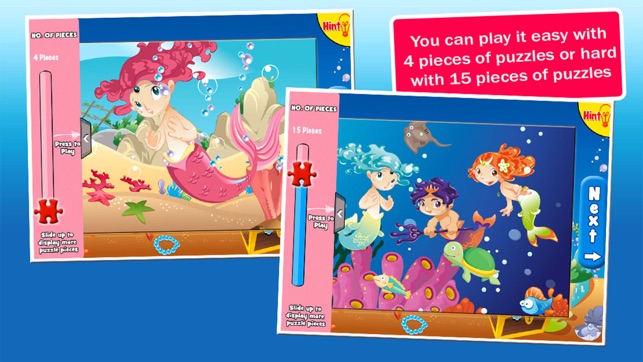 Mermaid Princess Puzzles Game for Toddlers(圖2)-速報App